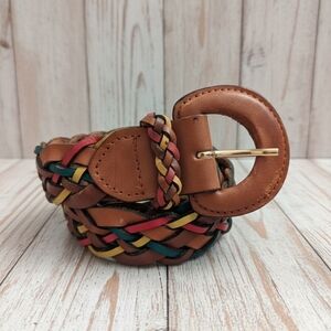 ✨ Boho Dreams: Bay Club Woven Multi-Color Leather Belt ✨